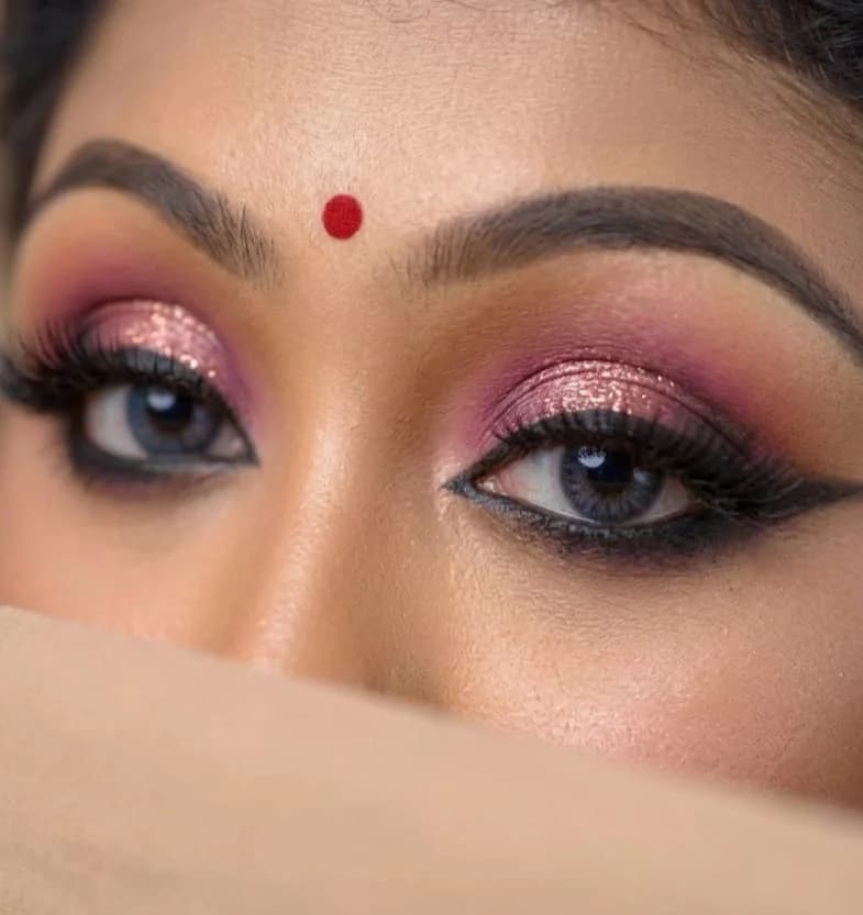 Smoky Rose Bridal eye makeup by Prerana's Makeover